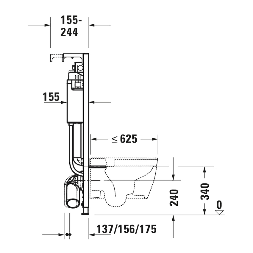 Immagine di Duravit DURASYSTEM modulo per vaso P.15.5 cm, per pareti a secco WD1013000000