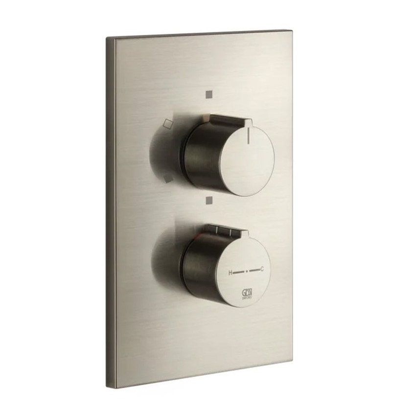 Immagine di Gessi  SHOWER miscelatore termostatico a 3 uscite, senza corpo incasso, finitura finox brushed nickel 38796#149