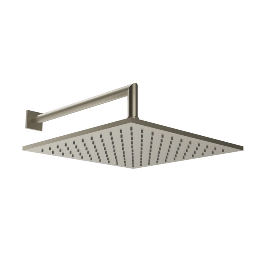 Immagine di Gessi EMPORIO SHOWER soffione quadrato 30cm anticalcare per doccia, a parete orientabile, finitura finox brushed nickel 47364#149