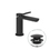Immagine di Gessi VIA MERAVIGLI miscelatore monocomando H.15 cm per lavabo, con scarico Stop&Go e flessibili, colore nero finitura opaco 56051#299