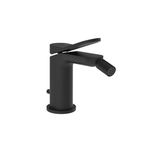 Immagine di Gessi VIA MERAVIGLI miscelatore per bidet, con scarico e flessibili, colore nero finitura opaco 56007#299