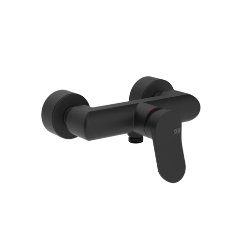 Immagine di Gessi VIA MERAVIGLI miscelatore esterno per doccia, a parete, colore nero finitura opaco 56031#299