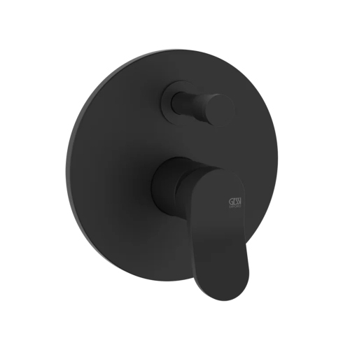 Immagine di Gessi VIA MERAVIGLI miscelatore per doccia a parete, 2 vie, senza corpo incasso, colore nero finitura opaco 56079#299