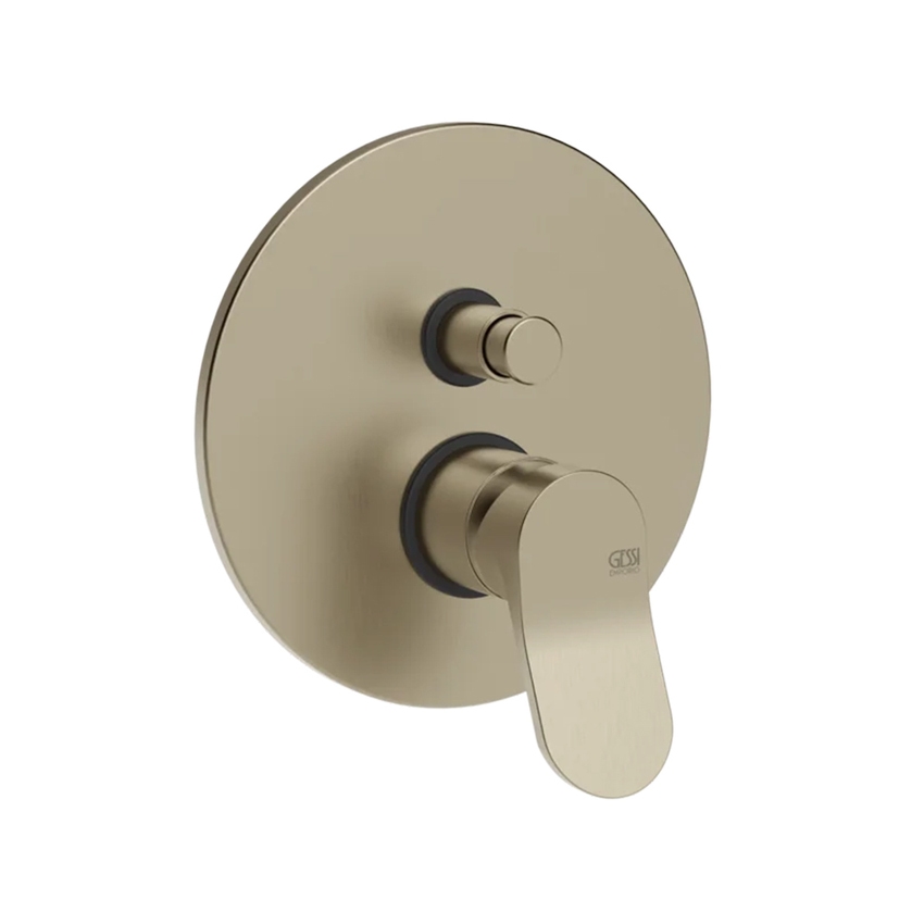 Immagine di Gessi VIA MERAVIGLI miscelatore per doccia a parete, 2 vie, con deviatore, senza corpo incasso, finitura finox brushed nickel 56080#149