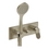 Immagine di Gessi VIA MERAVIGLI miscelatore doccia a parete, 2 vie, con doccetta, senza corpo incasso, Ø 10 cm, prima uscita soffione, finitura finox brushed nickel 56041#149