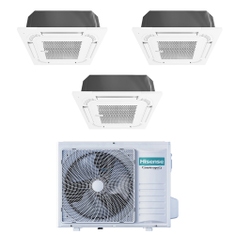 Immagine di Hisense CASSETTA commerciale R32 Climatizzatore a cassetta trial split inverter bianco | unità esterna 6.3 kW unità interne 9000+9000+9000 BTU 3AMW62U4RJC+ACT[26|26|26]UR4RCC8