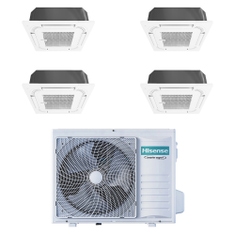 Immagine di Hisense CASSETTA commerciale R32 Climatizzatore a cassetta quadri split inverter bianco | unità esterna 8 kW unità interne 9000+9000+9000+9000 BTU 4AMW81U4RJC+ACT[26|26|26|26]UR4RCC8