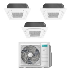 Immagine di Hisense CASSETTA commerciale R32 Climatizzatore a cassetta trial split inverter Wi-Fi optional bianco | unità esterna 10 kW unità interne 9000+9000+18000 BTU 4AMW105U4RAA+ACT[26|26|52]UR4RCC8