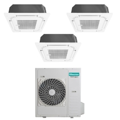 Immagine di Hisense CASSETTA commerciale R32 Climatizzatore a cassetta trial split inverter bianco | unità esterna 12.5 kW unità interne 9000+12000+12000 BTU 5AMW125U4RTA+ACT[26|35|35]UR4RCC8