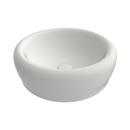 Immagine di Flaminia SIENA lavabo da appoggio Ø 46 cm, senza foro rubinetteria e troppopieno, colore bianco latte finitura opaco SN46ALAT