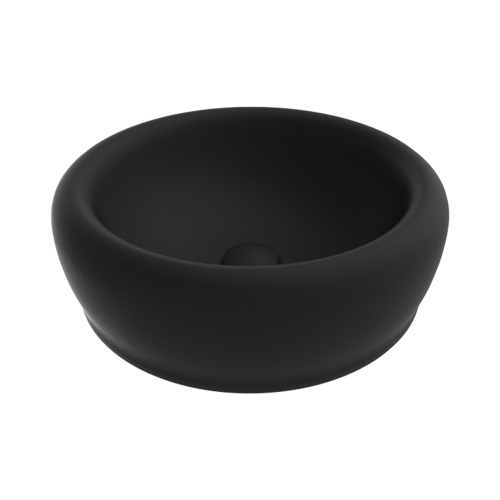 Immagine di Flaminia SIENA lavabo da appoggio Ø 46 cm, senza foro rubinetteria e troppopieno, colore carbone finitura opaco SN46ACAR