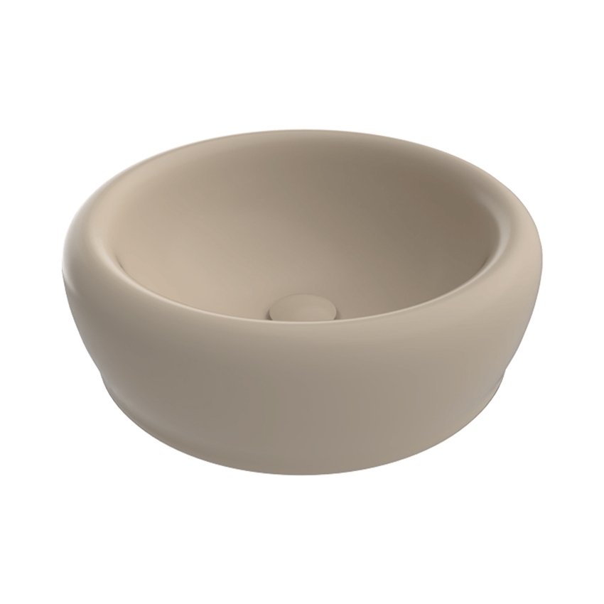 Immagine di Flaminia SIENA lavabo da appoggio Ø 46 cm, senza foro rubinetteria e troppopieno, colore argilla finitura opaco SN46AARG
