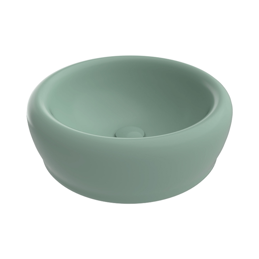 Immagine di Flaminia SIENA lavabo da appoggio Ø 46 cm, senza foro rubinetteria e troppopieno, colore menta finitura opaco SN46AME