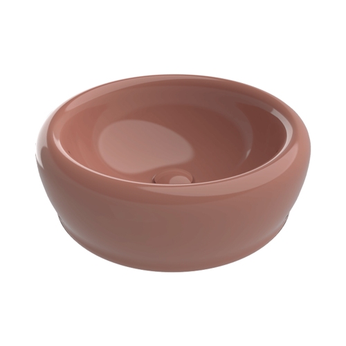 Immagine di Flaminia SIENA lavabo da appoggio Ø 46 cm, senza foro rubinetteria e troppopieno, colore terracotta finitura lucido SN46ATC