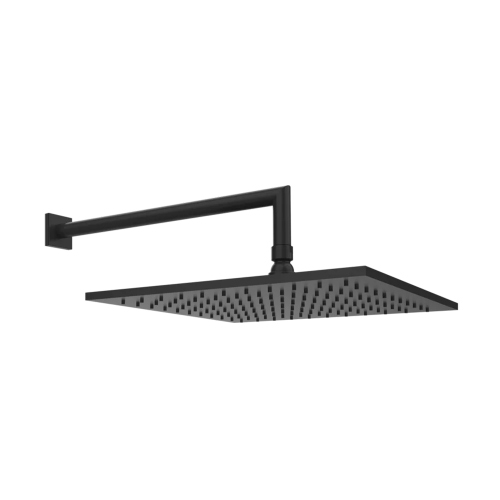 Immagine di Gessi EMPORIO SHOWER soffione quadrato 30cm anticalcare per doccia, a parete orientabile, finitura nero opaco 47364#299