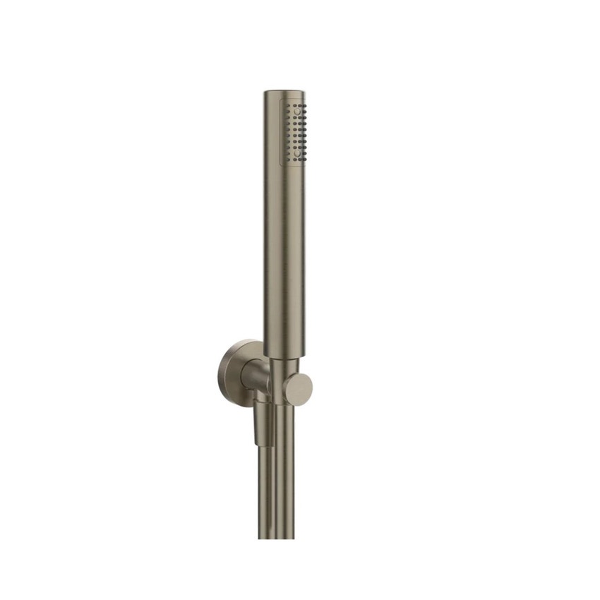 Immagine di Gessi EMPORIO SHOWER set doccia con presa acqua, doccetta anticalcare e flessibile 150 cm, finitura finox brushed nickel 38726#149