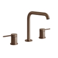 Immagine di Gessi 316 INTRECCIO gruppo lavabo H.20 cm, tre fori, senza scarico, con flessibili di collegamento, finitura Copper Brushed PVD  54112#708