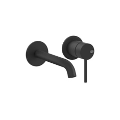 Immagine di Gessi 316 FLESSA miscelatore lavabo a parete P.21 cm, senza scarico, finitura matte black 54086#299