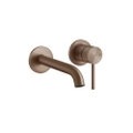 Immagine di Gessi 316 FLESSA miscelatore lavabo a parete P.21 cm, senza scarico, finitura copper brushed PVD 54086#708