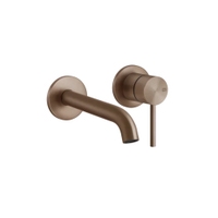 Immagine di Gessi 316 FLESSA miscelatore lavabo a parete P.21 cm, senza scarico, finitura copper brushed PVD 54086#708