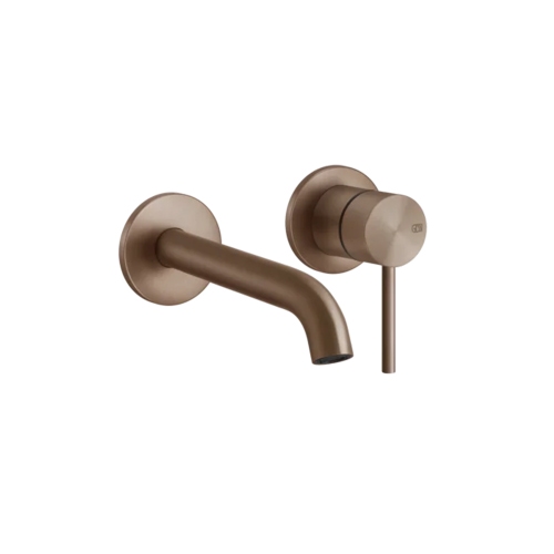 Immagine di Gessi 316 FLESSA miscelatore lavabo a parete P.21 cm, senza scarico, finitura copper brushed PVD 54086#708