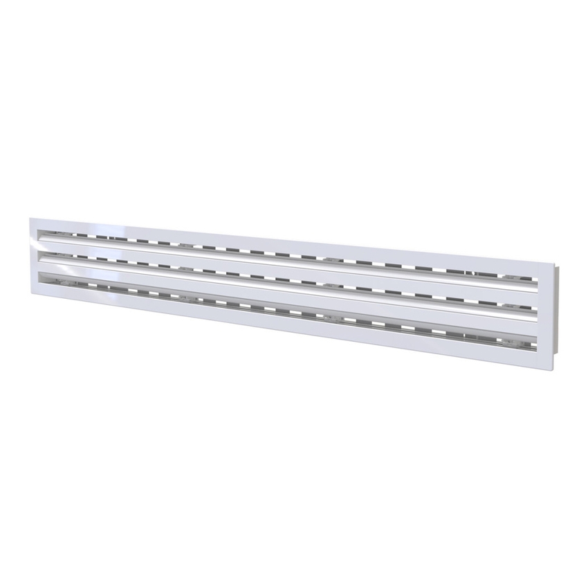 Immagine di Tecnosystemi Diffusore anticondensa lineare a vista L.60 cm, 3 feritoie, con serranda e deflettore centrale PWD301494