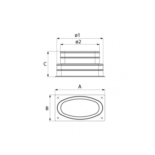 Immagine di Tecnosystemi Collarino ovale per plenum, modello C3 PWD500009