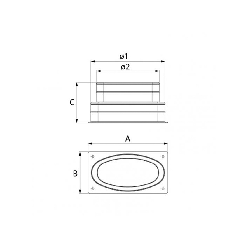 Immagine di Tecnosystemi Collarino ovale per plenum, modello C3 PWD500009