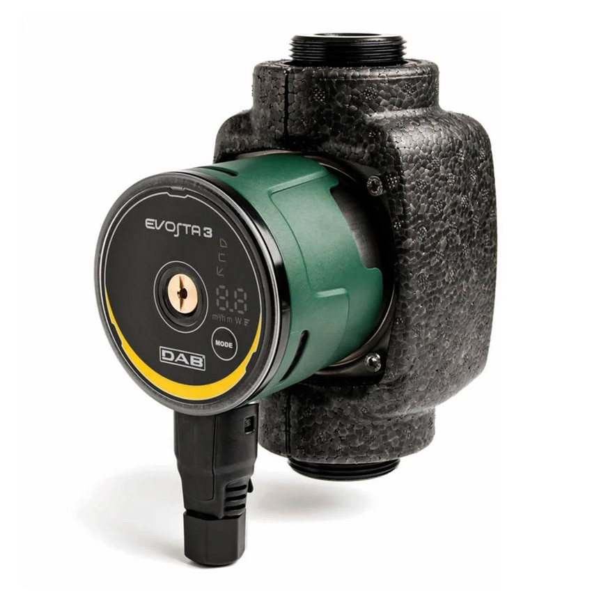 Immagine di Dab Pumps EVOSTA 3 40/130 (1/2") Circolatore elettronico a rotore bagnato per ricircolo acqua in impianti di riscaldamento e condizionamento, bocche filettate DN15 (G 1”), portata max 2.9 m³/h - prevalenza max 4 m, sistema antibloccaggio 60186088