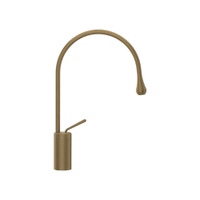 Immagine di Gessi GOCCIA miscelatore lavabo H.44 P.29 cm, senza scarico, con flessibili di collegamento, finitura antique brass 33605#713