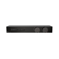 Immagine di Gessi HI-FI SHELF miscelatore termostatico a mensola, a due funzioni indipendenti, con pulsanti on-off, senza corpo incasso, mensola in cristallo temprato nero, finitura black metal PVD 63022#706