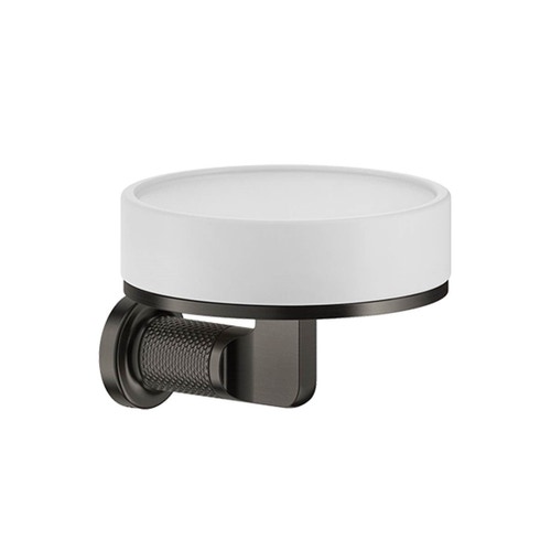 Immagine di Gessi INCISO ACCESSORI porta sapone a parete colore bianco, finitura black metal brushed PVD 58501#707