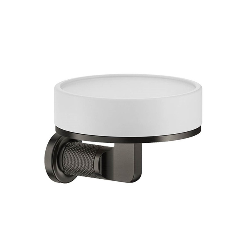 Immagine di Gessi INCISO ACCESSORI porta sapone a parete colore bianco, finitura black metal brushed PVD 58501#707