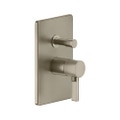 Immagine di Gessi INCISO SHOWER miscelatore a parete, 2 uscite con deviatore automatico bagno/doccia, senza corpo incasso, finitura finox brushed nickel 58079#149