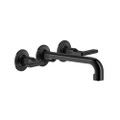 Immagine di Gessi INCISO- gruppo lavabo P.22 cm, tre fori a parete, senza scarico, finitura black metal PVD 58090#706