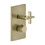 Immagine di Gessi INCISO+ miscelatore termostatico per doccia, a parete, 2 uscite, senza corpo incasso, finitura brushed brass PVD 58234#727