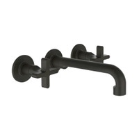 Immagine di Gessi INCISO+ gruppo lavabo P.23 cm, tre fori a parete, senza scarico, finitura aged bronze 58190#187