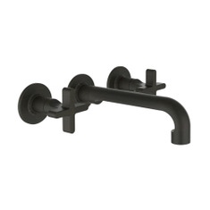 Immagine di Gessi INCISO+ gruppo lavabo P.23 cm, tre fori a parete, senza scarico, finitura aged bronze 58190#187