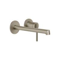 Immagine di Gessi INGRANAGGIO miscelatore lavabo, a parete, P.21 cm, senza scarico e senza corpo incasso, finitura finox brushed nickel 63583#149