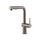 Gessi INEDITO miscelatore monocomando girevole, con doccetta doppio getto estraibile, per lavello, ghiera con trama liscia, finitura finox 60435#149