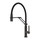 Gessi OFFICINE miscelatore semi pro monocomando, con canna girevole e doccetta estraibile doppio getto, finitura black metal brushed PVD 60055#707