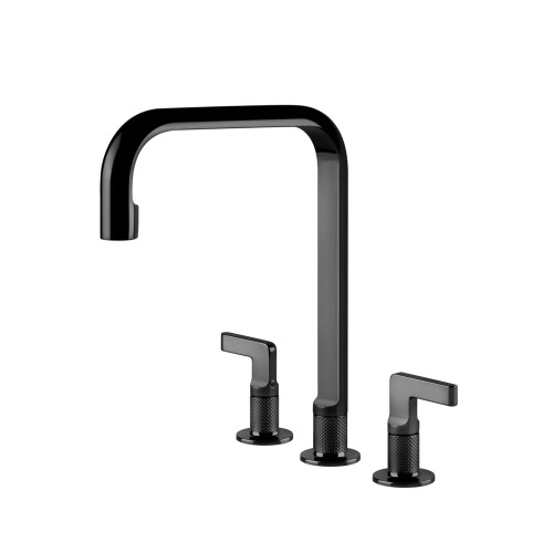 Immagine di Gessi INCISO rubinetto a 3 fori, con canna girevole, finitura black metal PVD 58701#706