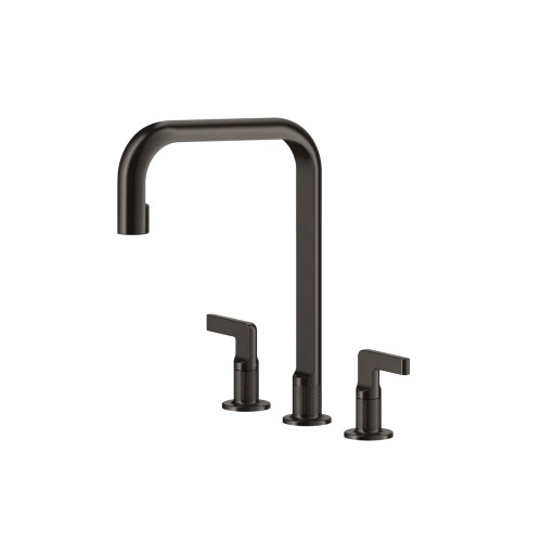 Immagine di Gessi INCISO rubinetto a 3 fori, con canna girevole, finitura black metal brushed PVD 58701#707