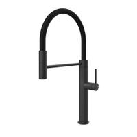 Immagine di Gessi 316 MECCANICA miscelatore semi pro monocomando, con canna girevole e doccetta estraibile mono getto, finitura matte black 60012#299