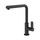 Gessi HELIUM miscelatore monocomando, con canna girevole doccetta estraibile mono getto, colore nero finitura opaco 50103#299