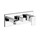 Gessi RETTANGOLO SHOWER miscelatore doccia a parete 2 uscite, con deviatore, presa acqua e supporto doccetta, finitura cromo 44911#031