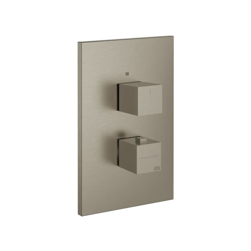 Immagine di Gessi RETTANGOLO SHOWER miscelatore termostatico doccia a parete, 2 uscite, senza corpo incasso, finitura finox 20184#149