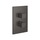 Gessi RETTANGOLO SHOWER miscelatore termostatico doccia a parete, 2 uscite, senza corpo incasso, finitura black metal brushed PVD 20184#707