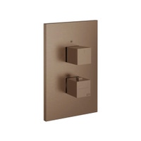 Immagine di Gessi RETTANGOLO SHOWER miscelatore termostatico doccia a parete, 2 uscite, senza corpo incasso, finitura copper brushed PVD 20184#708