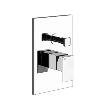 Immagine di Gessi RETTANGOLO SHOWER miscelatore doccia a parete 2 uscite, con deviatore automatico bagno/doccia, senza corpo incasso, finitura cromo 44604#031